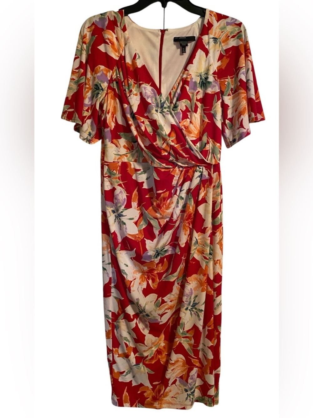 Beautiful Maggy London Multi Color Floral Midi Dress, Size 2 - Picture 3 of 10